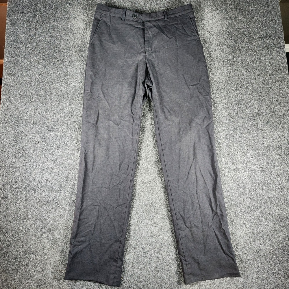 Massimo Dutti Dress Pants Mens 32 Black 100% Extrafine Wool Portugal
